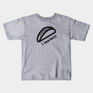 I Love Tacos Outline Kids T-Shirt